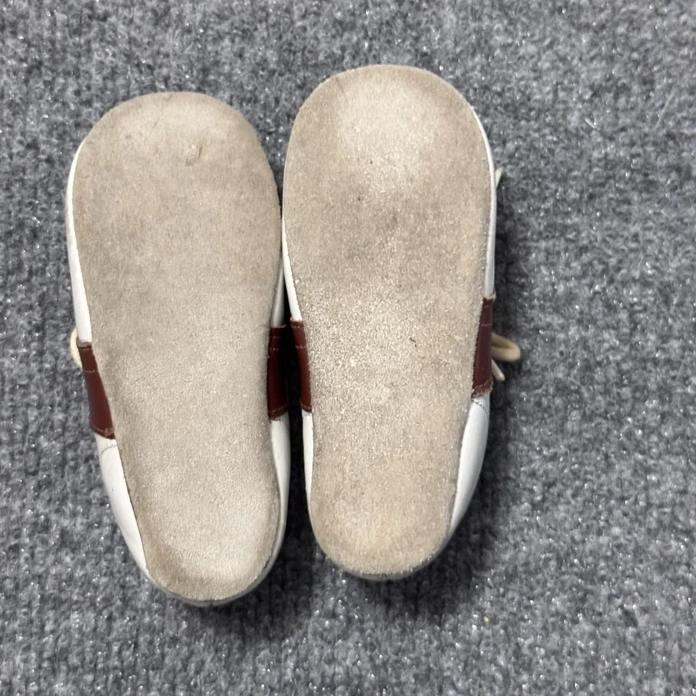 Vintage 50s Baby  Deer Baby Shoes Ideal Baby‎ Shoe Co. USA Brown/White SZ 2 BOX